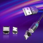 Magnetic charging cables for car use