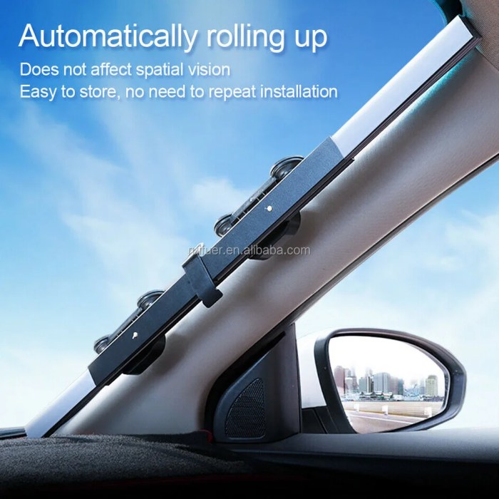 Retractable sun shades for windshields