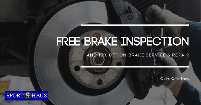 Free brake inspection coupons near me